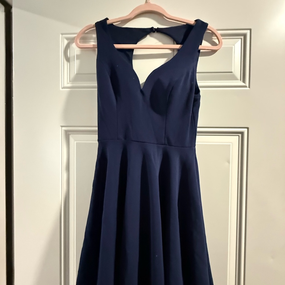B Darlin Midnight Blue Backless Dress